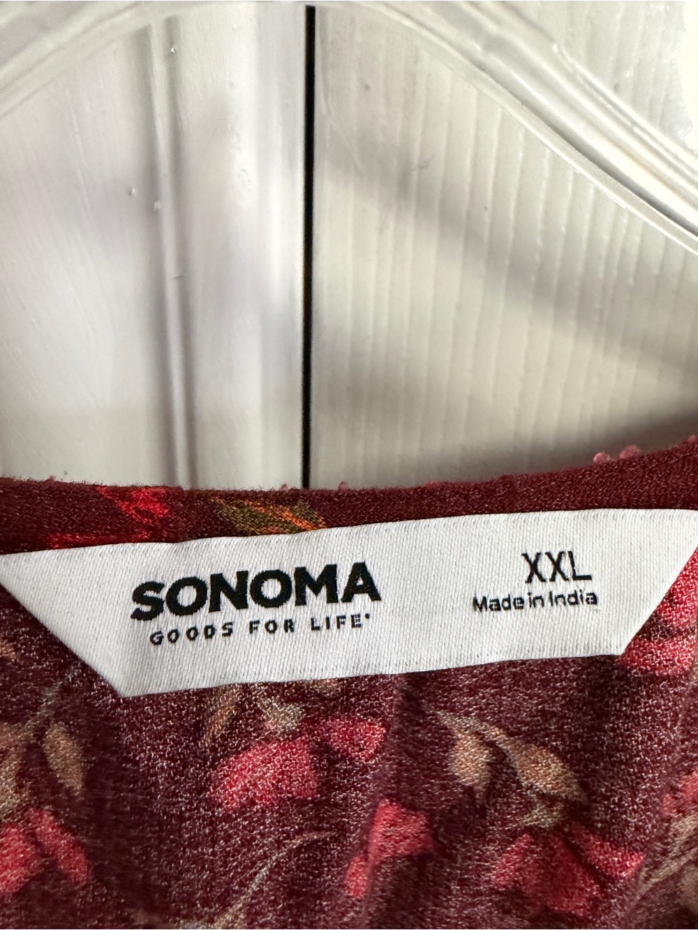Sonoma Burgundy Floral Long-Sleeve Tiered Dress - Picture 7 of 7